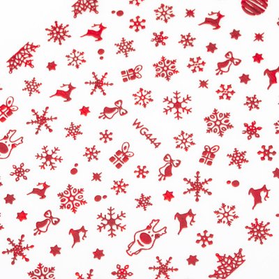 Karácsonyi körömmatricák WG444 red