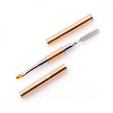 Excellent PRO Štetec a špachtľa na polygél 2v1 oválny - rose gold