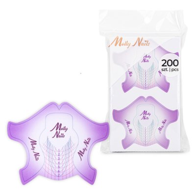 MollyNails Šablony na nehty Flexible fialové 200ks