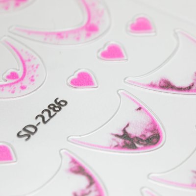 5D Köröm matricák - French Manicure French Pink Heart SD-2286