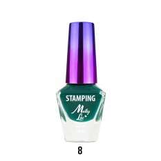 Lak na pečiatkovanie nechtov Molly Lac 10ml - č. 8 - zelený