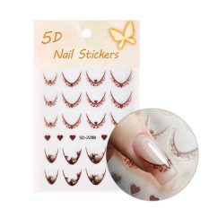 5D Köröm matricák - French Manicure French Brown Heart SD-2288