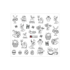 Vodítkové nálepky na nehty Happy Easter A1584
