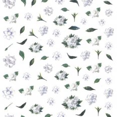 Nálepky na nechty biele kvety - R005