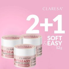2+1 CLARESA® Építő zselé körmökhöz SOFT & EASY Builder gel CHAMPAGNE, 12g