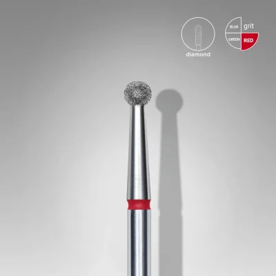 Diamantový brúsny nadstavec STALEKS Expert Ball - červený,  FA01R027 (Ø 2,7 mm)