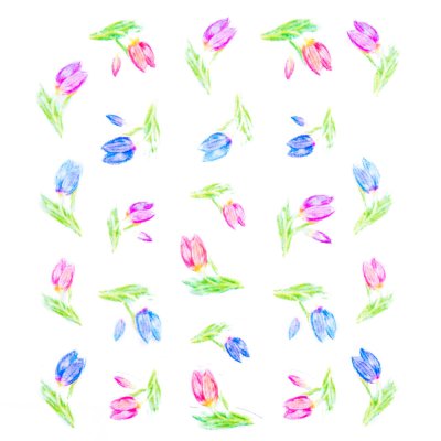5D körömmatricák - tulipánok - Z D3691