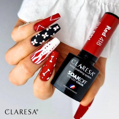 Claresa Red 418, Celebration 1, Black 900