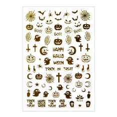 Tenké nálepky na nechty - HALLOWEEN zlaté R233