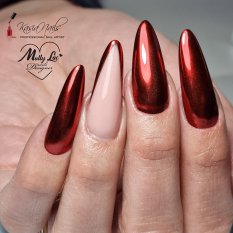 Prášek na nehty Glass Effect Red - 3