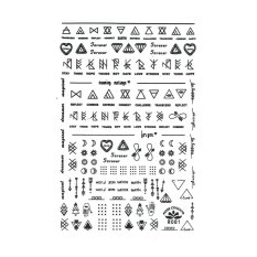 Tenké nálepky na nechty - geometrické čierne R081