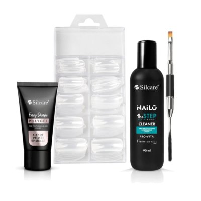 Silcare POLYGEL CANDY PEACH SPARKLE, 30g - set ll.