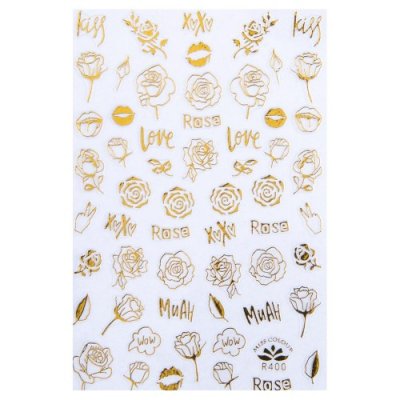 Körömmatricák Gold rose R400