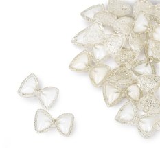 3D mašličky na nehty - bílé, 20ks