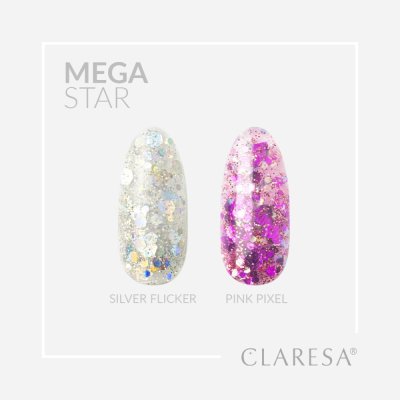 CLARESA® Art gel MEGASTAR Silver Flicker, 10g