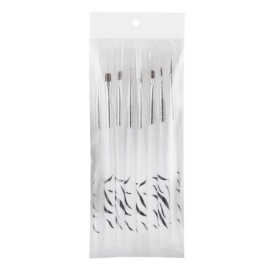 Sada štetcov na gél a zdobenie ZEBRA, 8ks
