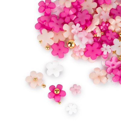 3D ozdoby na nechty - akrylové kvety a guľôčky