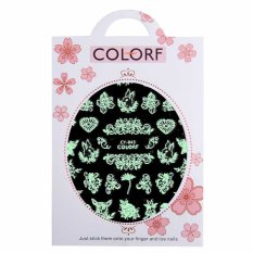 Nálepky na nehty svítící - zajíc a květiny - Colorf CY-043