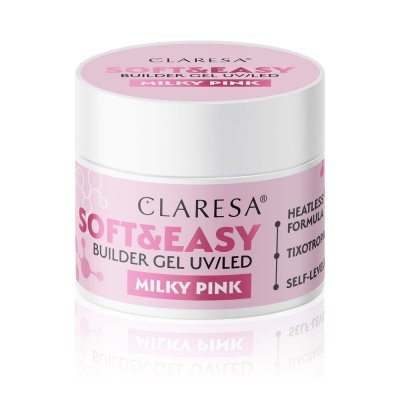 CLARESA® Stavebný gél na nechty SOFT & EASY Builder gel MILKY PINK, 45g