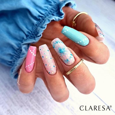 Claresa Cover gel, Kiss Me 3, White 1000, Green Winks 4, FLuo 7, Shake 4, Top Coat Glitter Silver