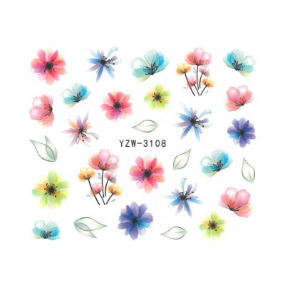 Vodolepky na nechty kvety YZW-3108