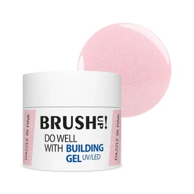 BRUSH UP! Stavebný UV/LED gél Do Well with Building Gel Dazzle In Pink, 12g