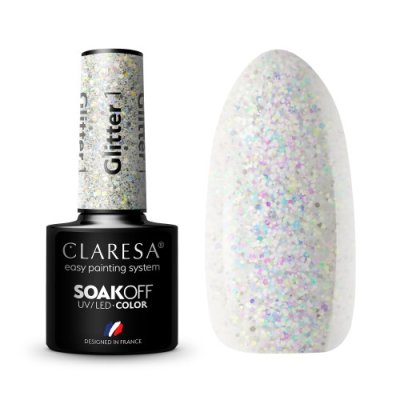 Gél lak CLARESA® GLITTER 01, 5g