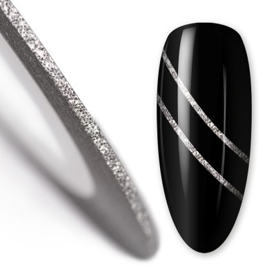 Samolepiaca zdobiaca páska 1mm silver glitter - 9