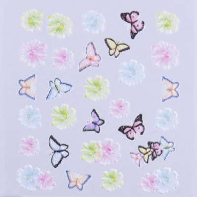 5D nálepky na nechty - motýle, kvety - Z D3694