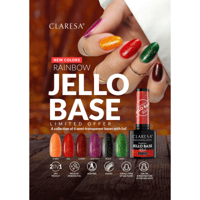 Gél lak CLARESA® Rainbow Jello Base Red