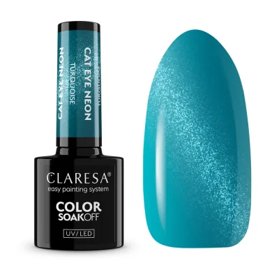 Gel lak CLARESA® CAT EYE NEON Turquoise, 5g