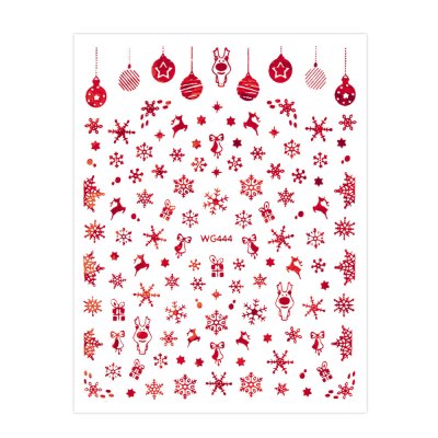 Karácsonyi körömmatricák WG444 red
