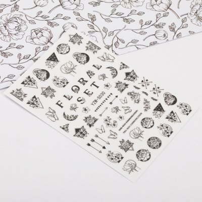 Nálepky na nehty Floral Set YZW-S030