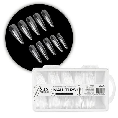 Tipy Stiletto – clear, bez nalepovacej plôšky (model 4, 100 ks)