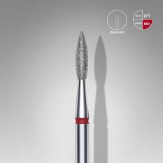Diamantová fréza Staleks Expert - špičatý flame red FA11R021/8
