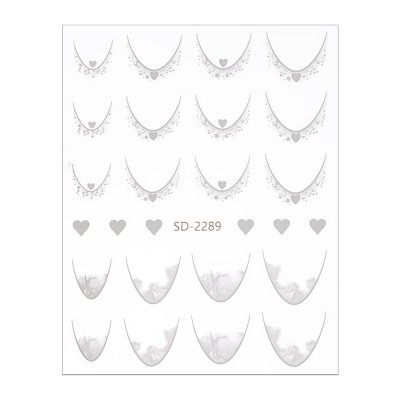 5D Köröm matricák - French Manicure French White Heart SD-2289