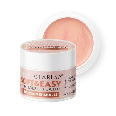 CLARESA® Stavebný gél na nechty SOFT & EASY Builder gel DANCING SPARKLES, 45g