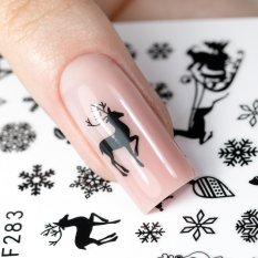 Vánoční nálepky na nehty F283 černé