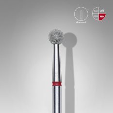 Diamantová fréza Staleks Expert - ball red FA01R040 - 4mm