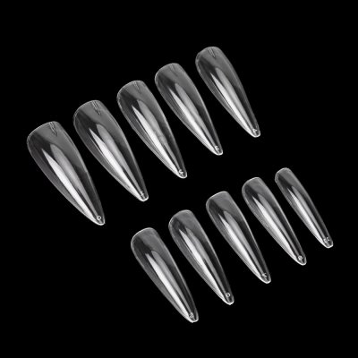 Tipy Stiletto – clear, bez nalepovacej plôšky (model 4, 100 ks)