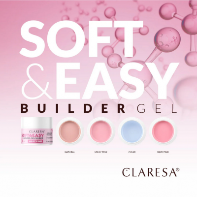 CLARESA® Stavebný gél na nechty SOFT & EASY Builder gel BABY PINK, 90g