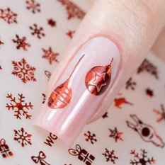 Vánoční nálepky na nehty WG444 červené