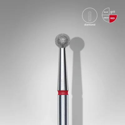 Diamantový brúsny nadstavec STALEKS Expert Ball - červený,  FA01R035 (Ø 3,5 mm)