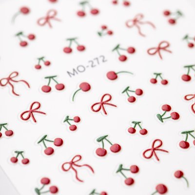 5D nálepky na nechty -  čerešne - MO-272