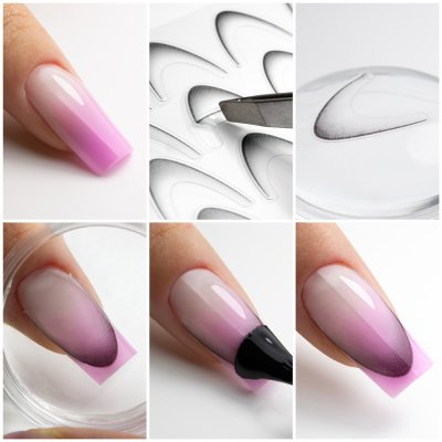Köröm matricák - French Manicure - Gradient French Ombre Black SD-1934