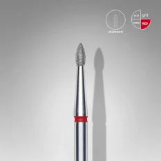 Diamantová fréza STALEKS Expert Pointed Bud - červená, FA60R018/4 (1,8mm/4mm)