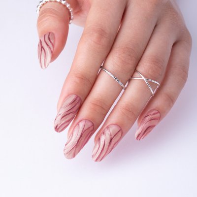 Prášok na nechty Glass Effect Deep Pink - 4