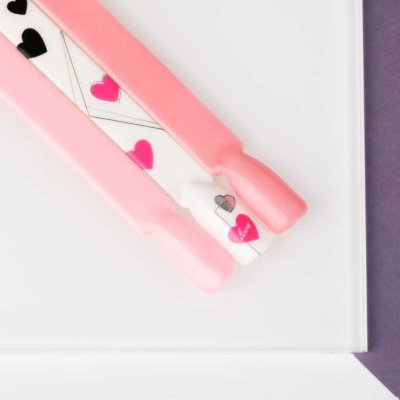 Tenké nálepky na nechty srdiečka love Z D4214 Nude