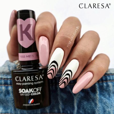 Claresa Kiss Me 1, White 1000, Paint gel Black
