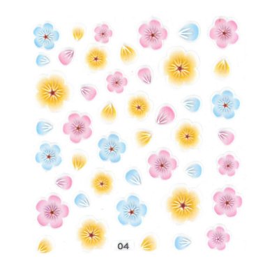 5D nálepky na nechty - kvety - 04